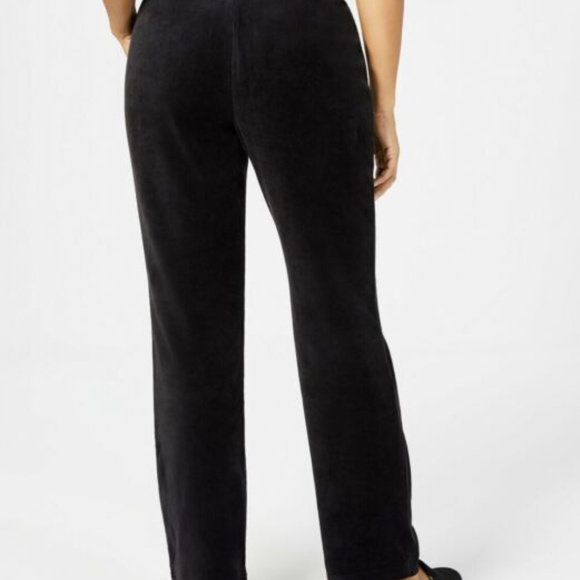 Karen Scott Petite Black Velour PullOn Pant - Picture 3 of 6